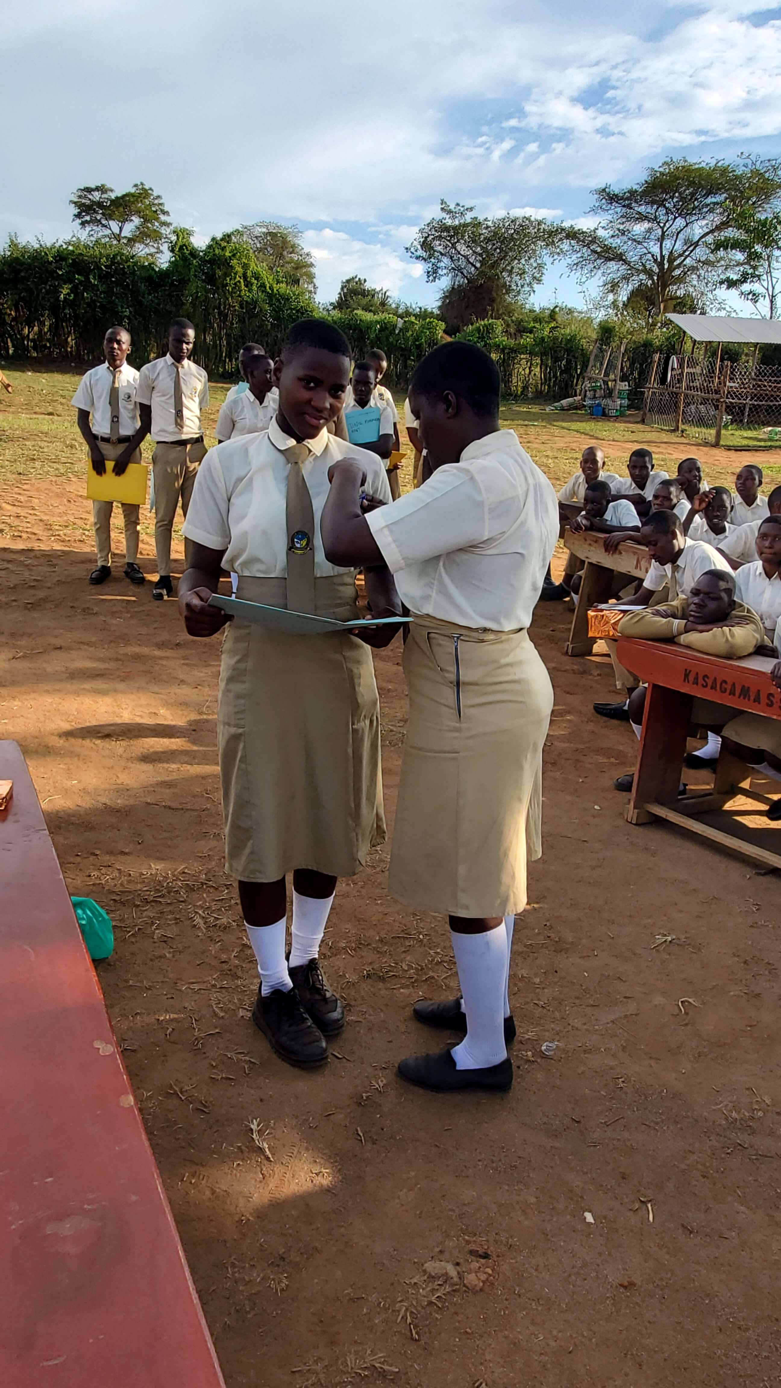 Kasagama secondary school headgirl handover ceremony.