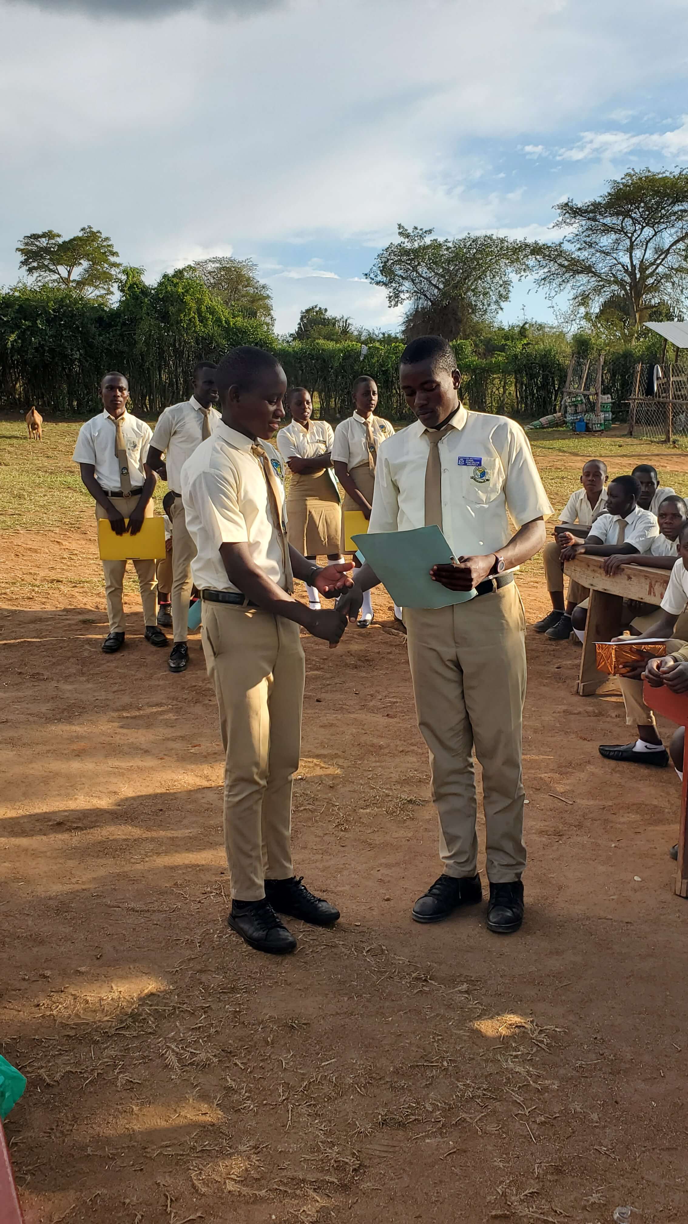 Kasagama Secondary School students leadership and clubs handover ceremony.